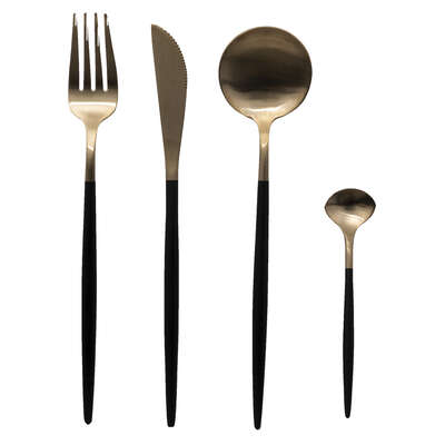 Cutlery Set 24p Ida Bl + Gold Gift