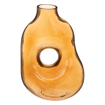 Amber Glass Donut Vase H25 Gift