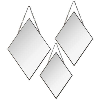 Black Met Diamond Mirror Leny Set 3 Gift