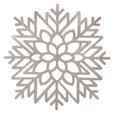 Glitter Table Mat Snowflake Silver X1 Gift