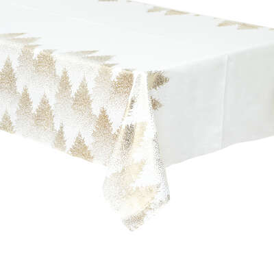 Wh/gld Tablecloth Tree 140x360 Gift