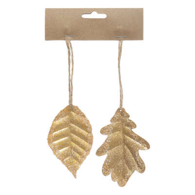 Sdn Metal Leaves X2 Gold 10cm Gift