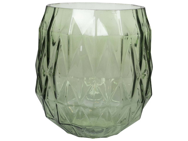 Glass Candle Holder 18x21cm Green Gift