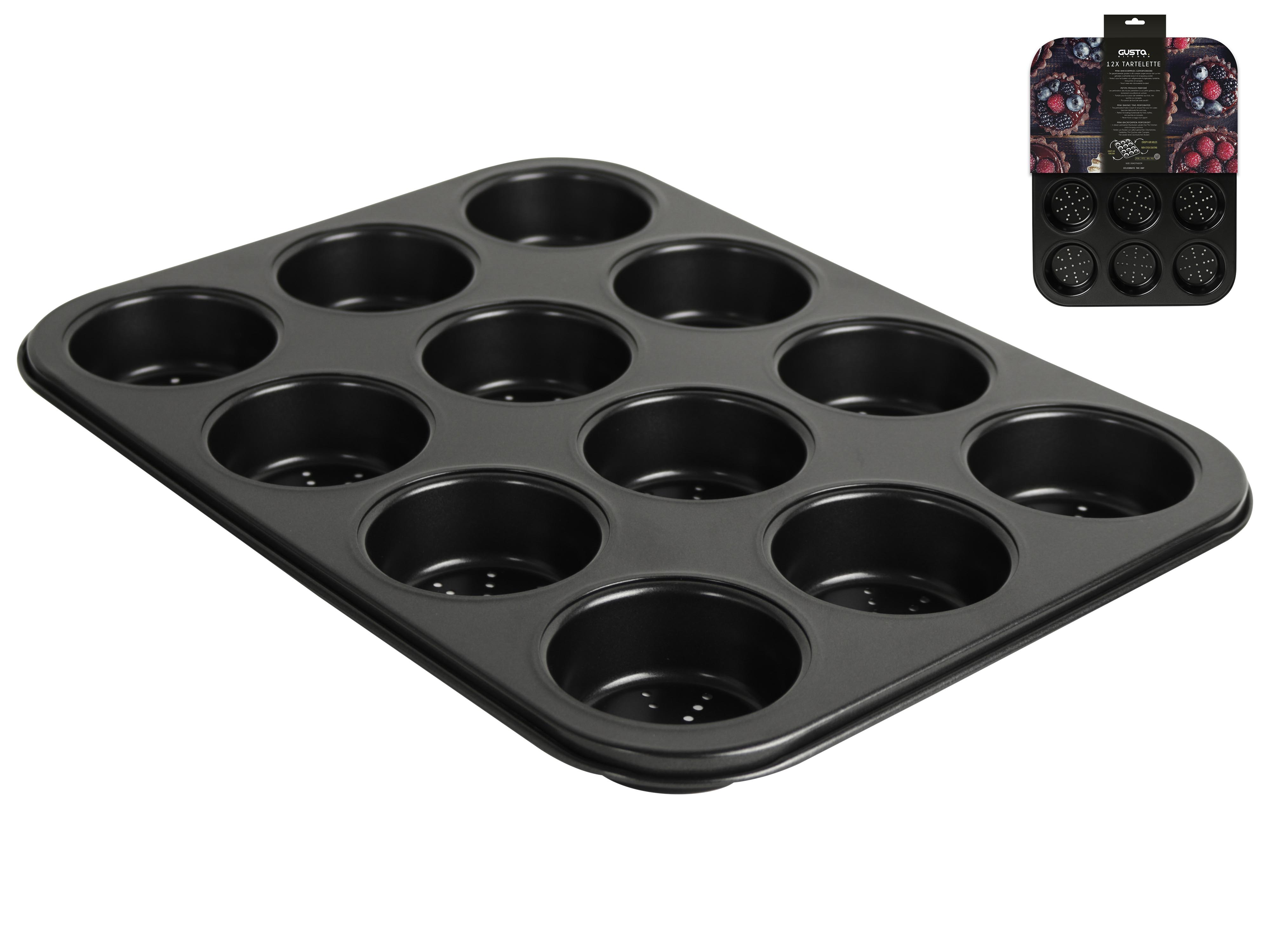Muffin Baking Tray Perforated 12comp Gift