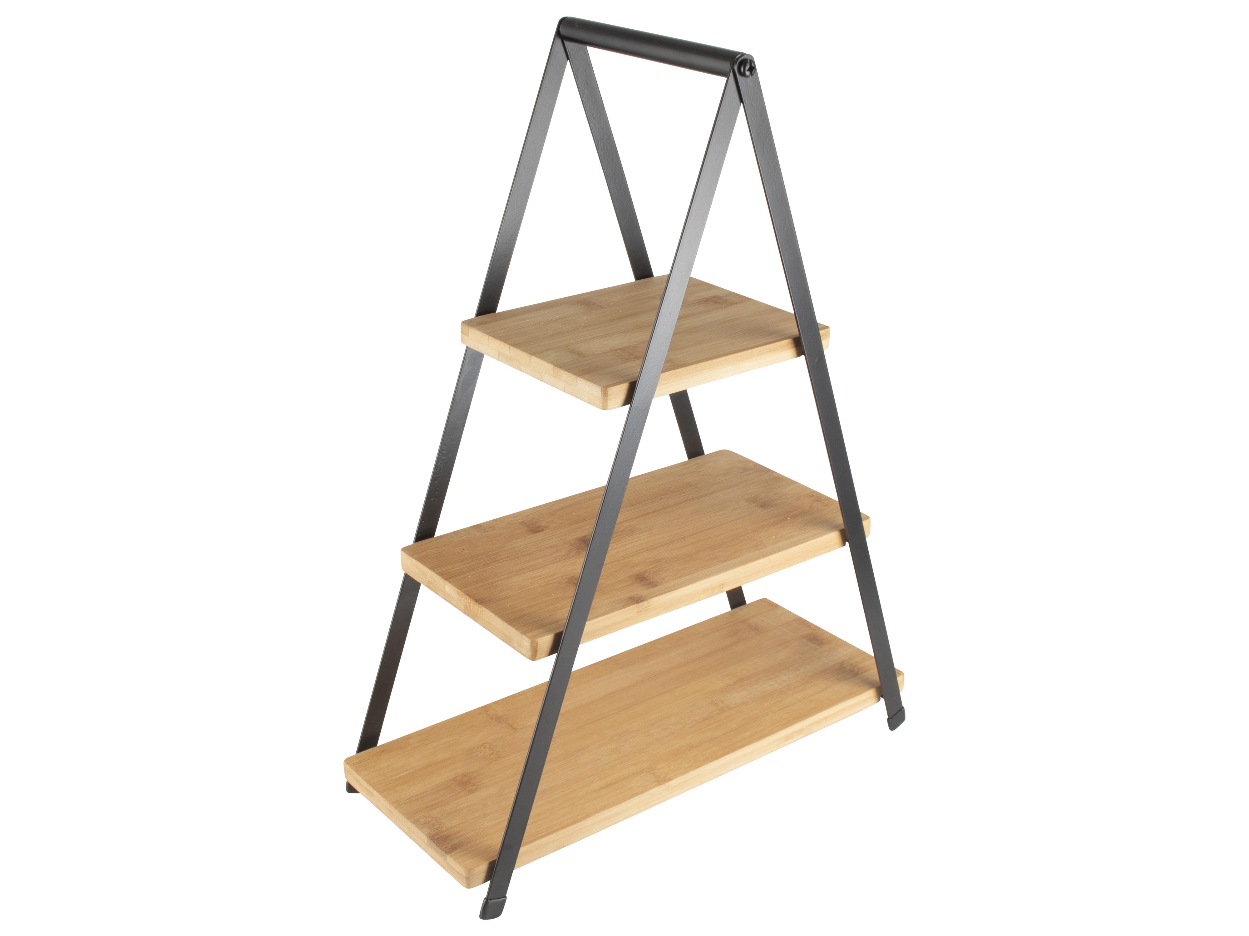 Three Layer Etagere Bamboo And Metal Gift