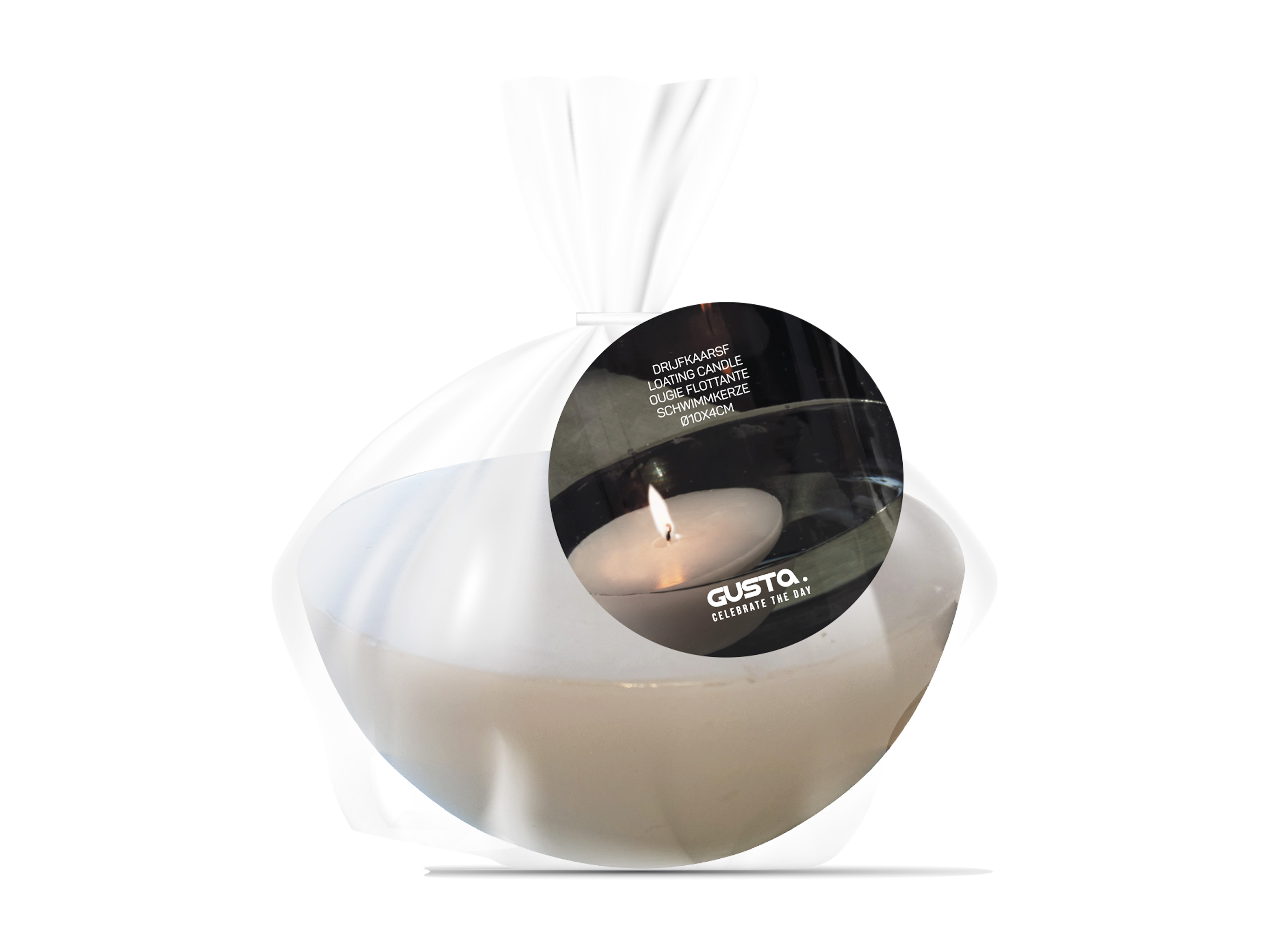 Floating Candle 10x4cm White Gift