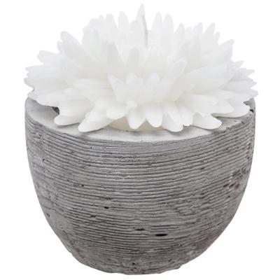 Flower Candle With Cement Pot 100 Gram Assorted 6 Gift