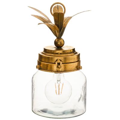 Gold Glass Led Pineapple Lamp 33cm Gift