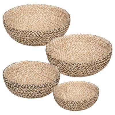 Jute Bowls Safari Natural/white Black Set 4 Gift