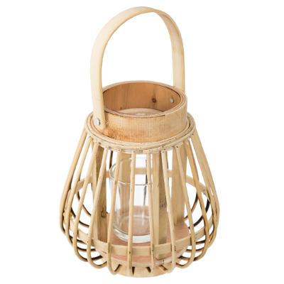 Box Rattan Lantern D14.5 X H16 Gift