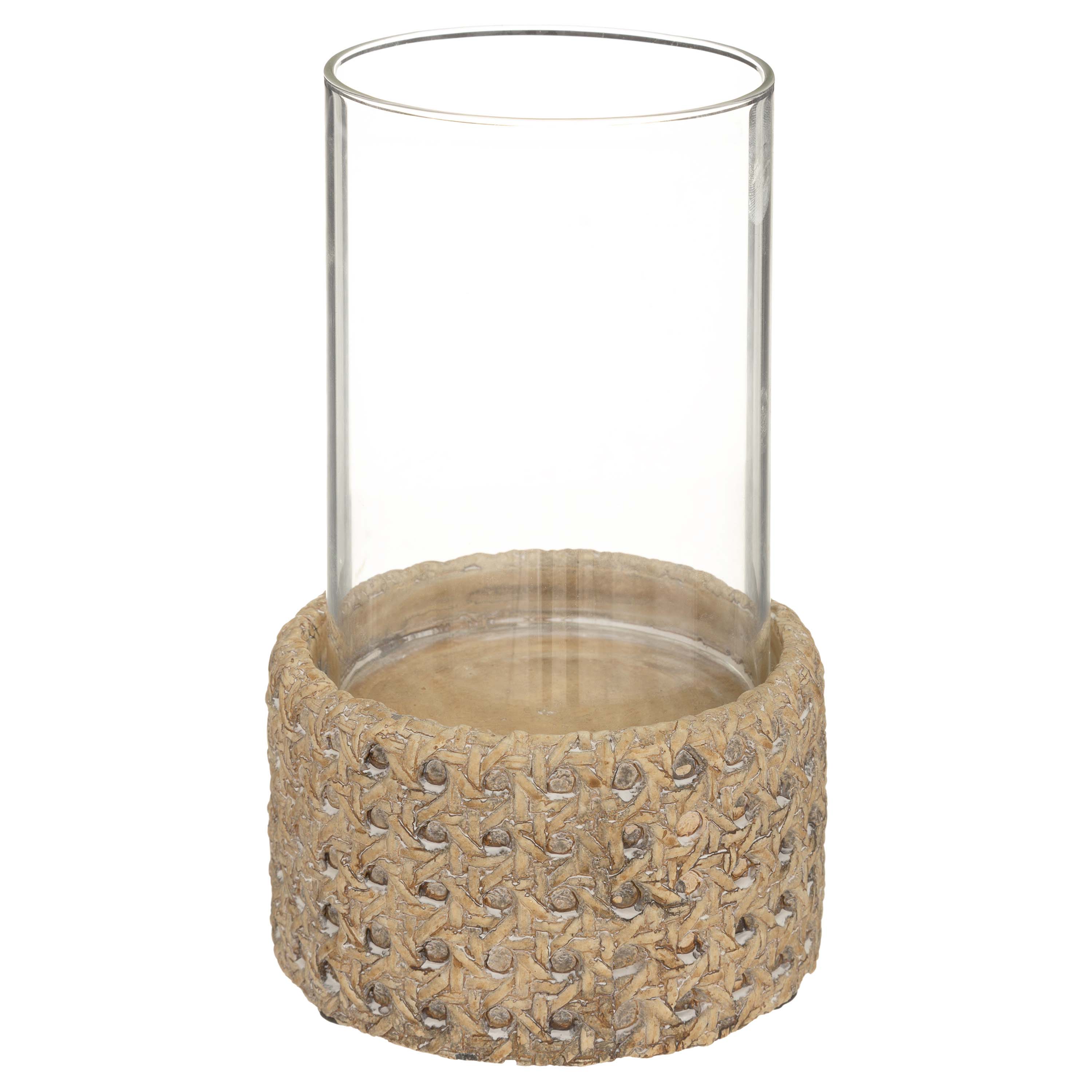 Cement Candle Holder Caning H20 Gift