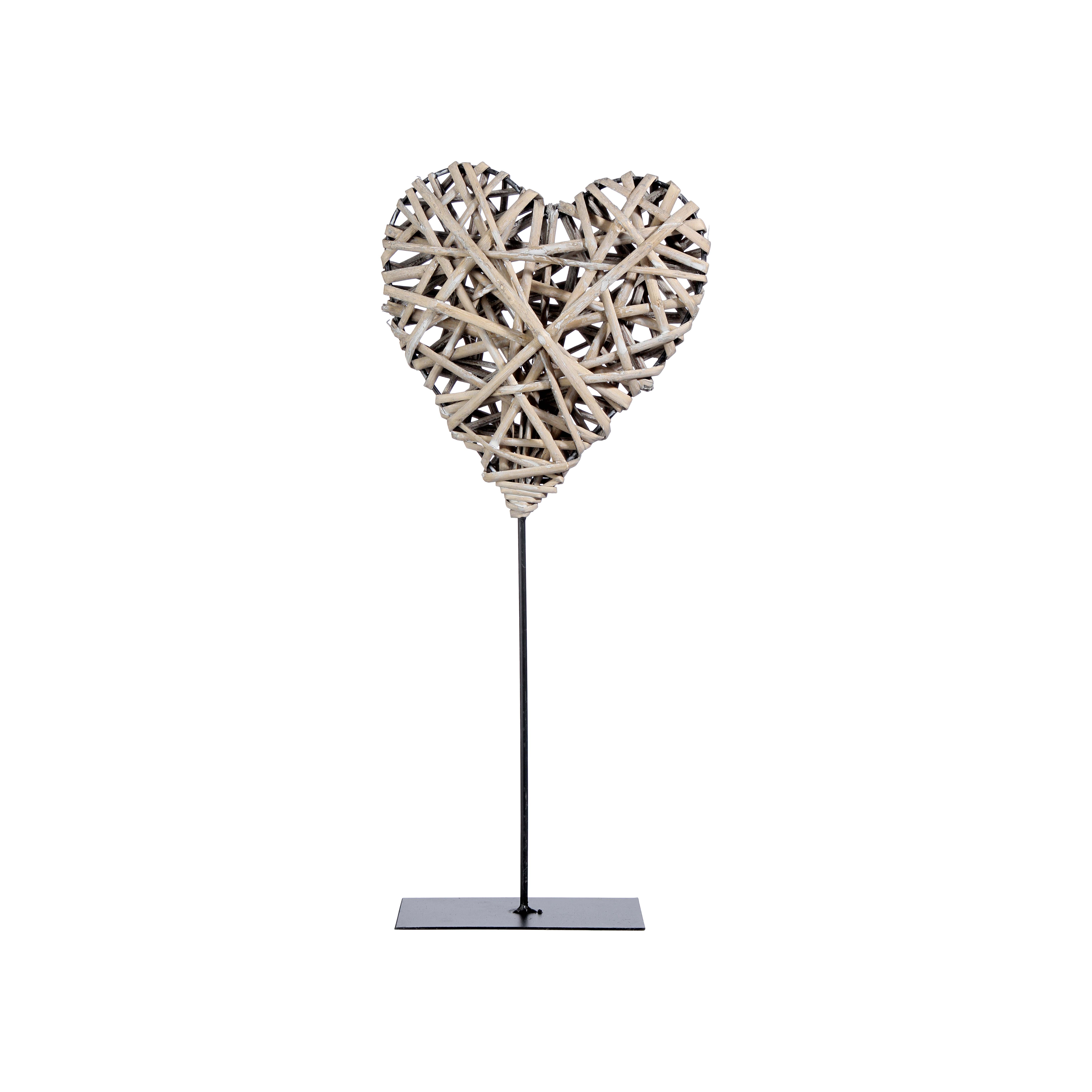 Decorative Willow Heart Natural W/stand Gift
