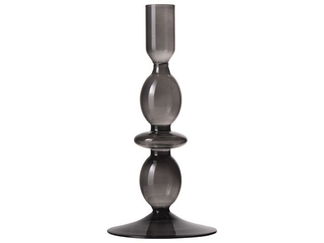 Dinnercandle Holder D9x19cm Grey Gift