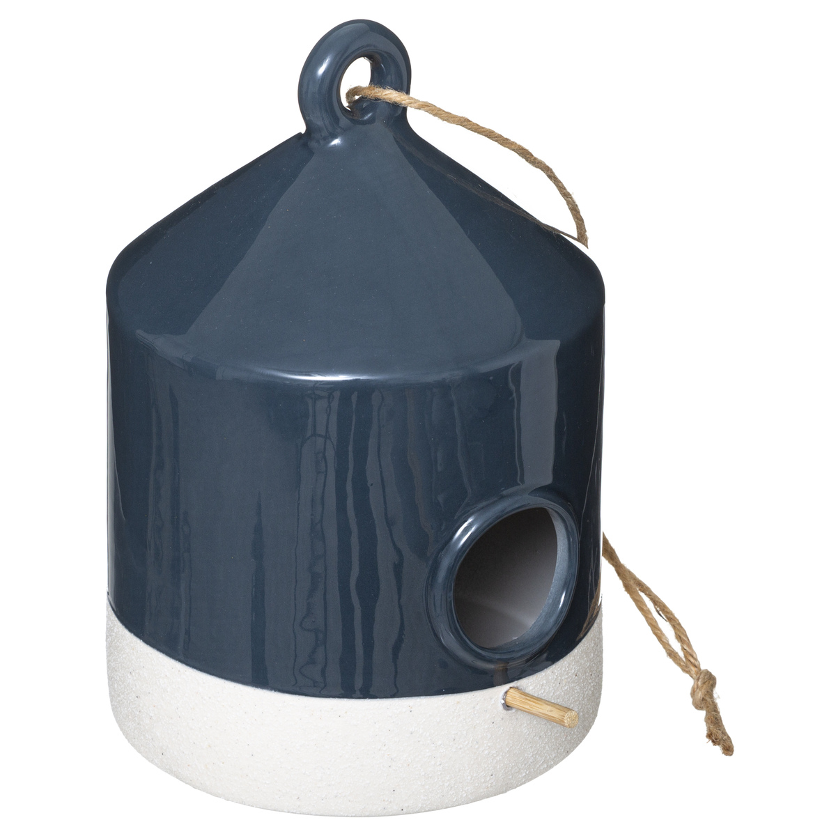 Ceramic Birdhouse H19.5 Navy Gift