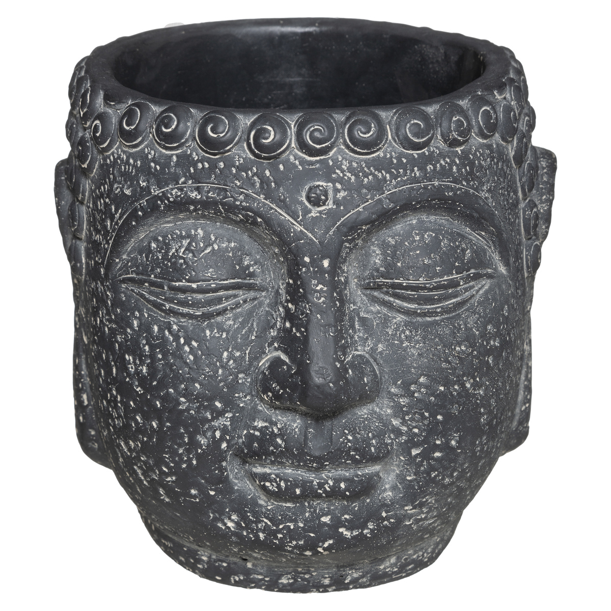 Buddha Pot Cement H17.5cm Black/grey Assorted Gift