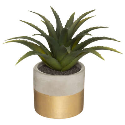 Artificial Plant With Cement Pot Assortment H28 Gift