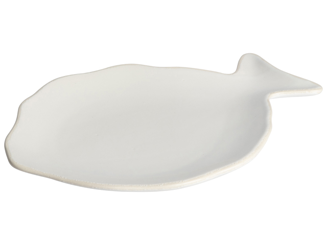 Plate Fish 21.5x15.2cm White Gift