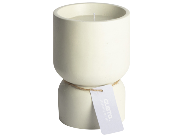Cement Candle D10x14.8cm - White Gift