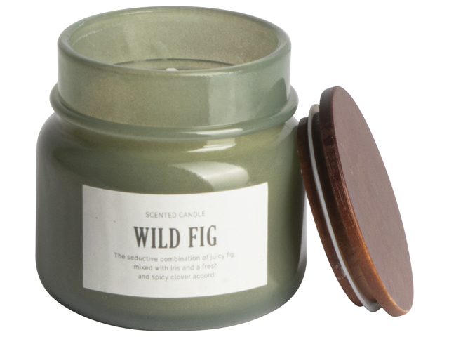 Scented Candle With Wooden Lid Fig Gift