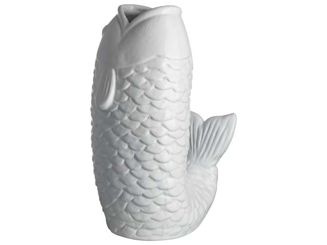Decorative Fish Vase 16x14x26cm White Gift