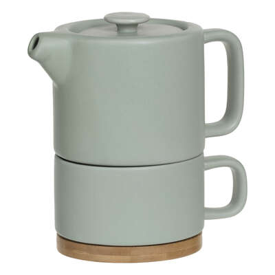 Teapot W/ Cup Pastel Mint Gift