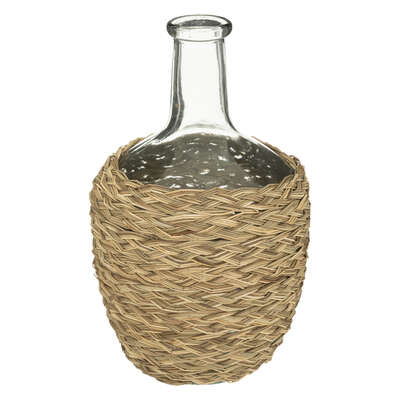 Glass Bottle With Natural Cord H31 Gift