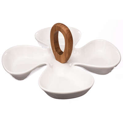 Aperitif Plate White Bamboo Gift