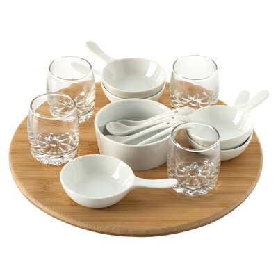 White Bamboo Apperitiv Set 14p Gift