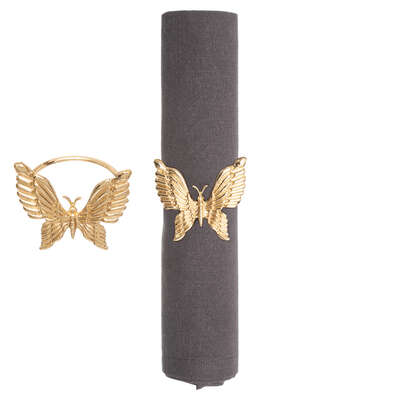 Gold Butterfly Napkin Ring X2 Gift