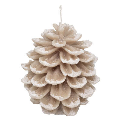 Pinecone Snow Candle 15.5cm Gift
