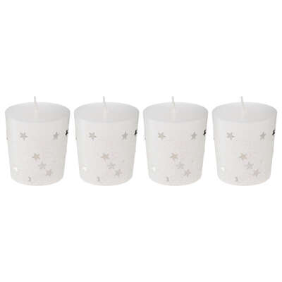 Glitter Votive Candle White X 4 Gift