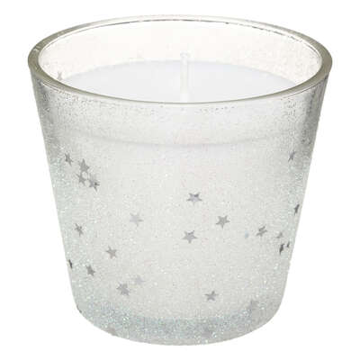 Glitter Candle White Gift