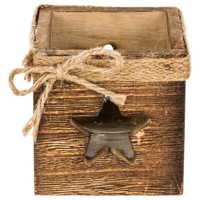 Square Wood Candle Holder Gift