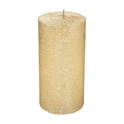 Brushed Pillar Candle Gold 7x14 Gift