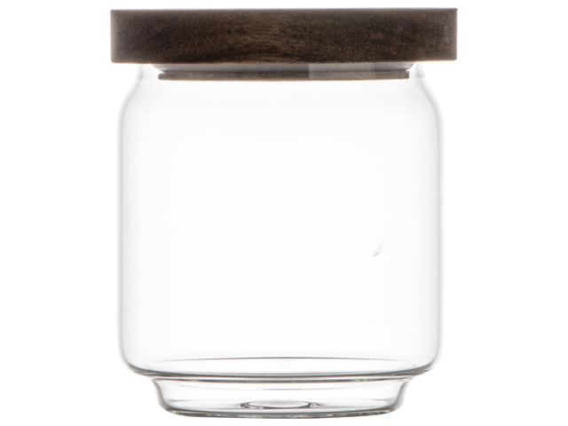 Storage Jar Glass/acacia D9x11cm Gift