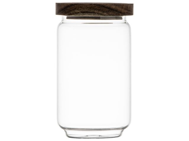 Storage Jar Glass/acacia D9x16cm Gift