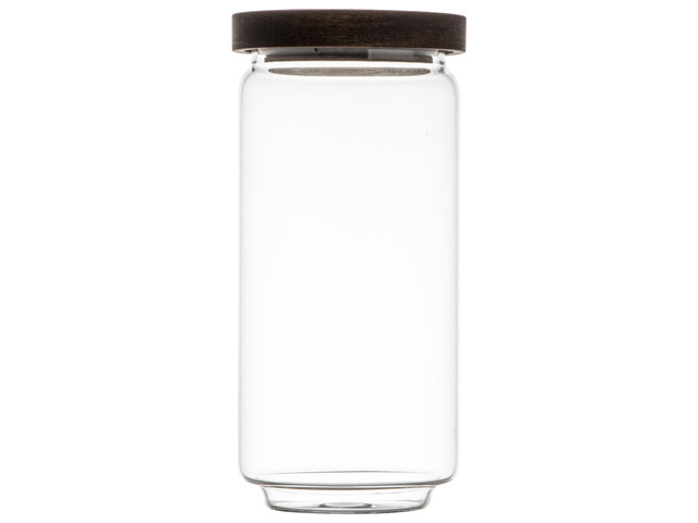 Storage Jar Glass/acacia D9x20cm Gift