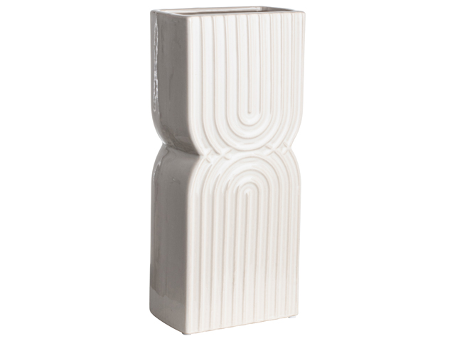 Vase Arche Stripes 12.5x7.5x28.3cm White Gift