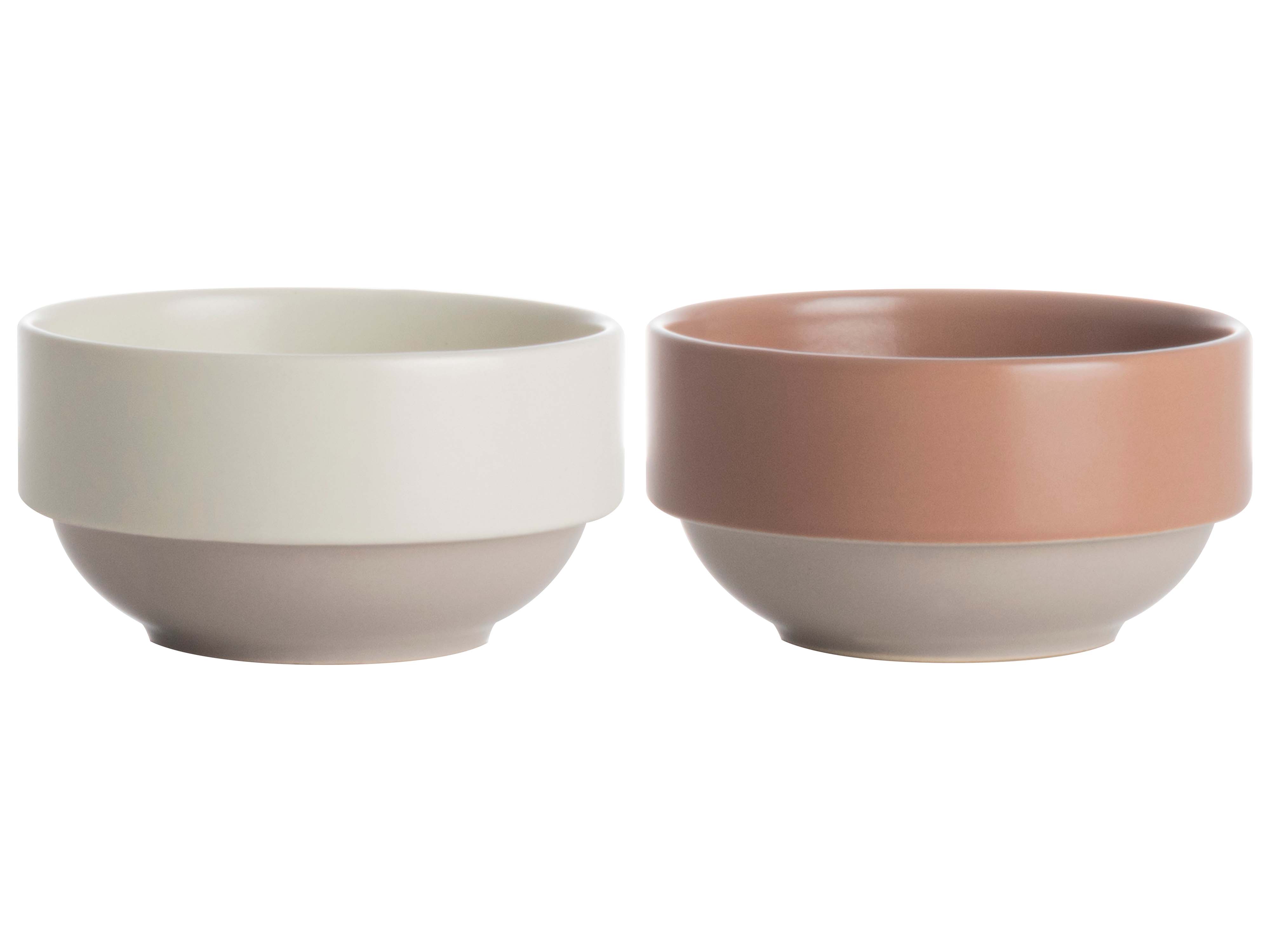 S/2 Bowls D9x5.1cm Terra/white Gift