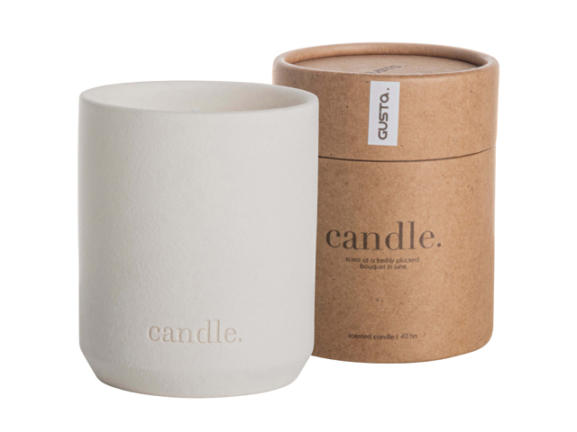 Scented Candle D8x10cm Offwhite Gift