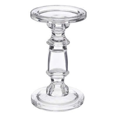 Glass Candle Holder Clr H19 Gift
