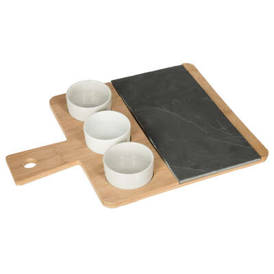 4p Set Slate And Bamboo Gift