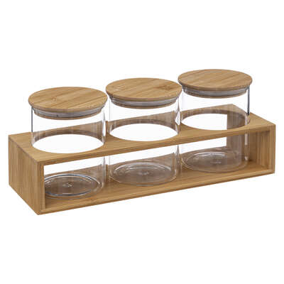 Glass Jar S/3 Rack 0.4l Gift