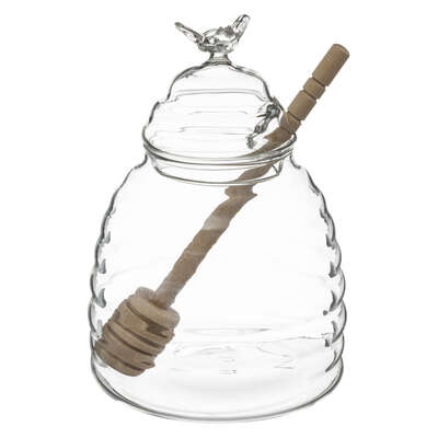Honey Jar & Spoon Glass 13x9.5 Gift