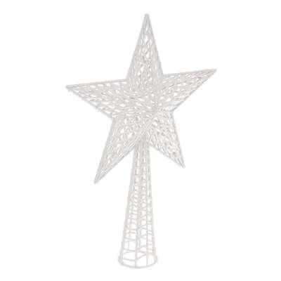 Glitter Star Tree Top 38cm White Gift