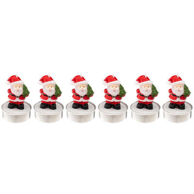 Santa Tealight Candles X6 28g Gift