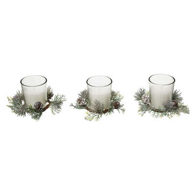 Trio Table Candles White 180g Gift