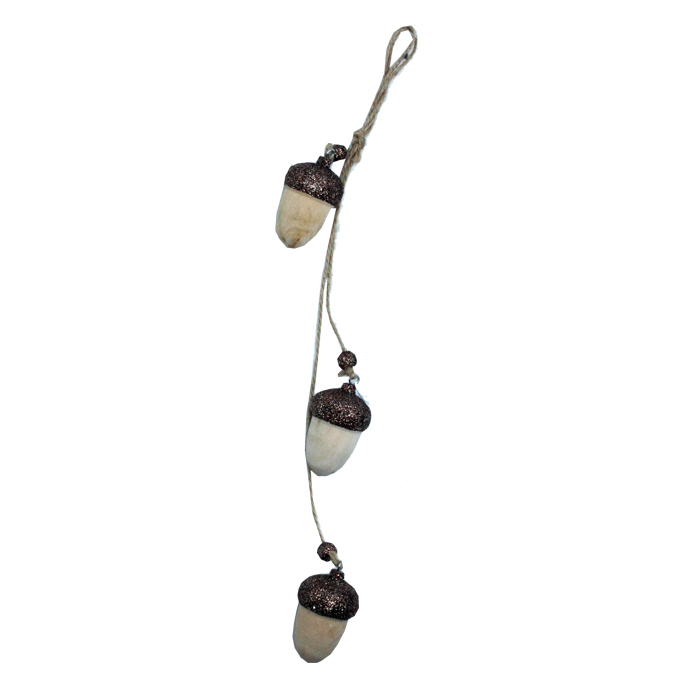 Wooden Acorn Garland 40cm Gift