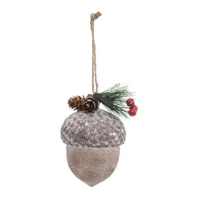 Hanging Natural Wooden Acorn 9cm Gift