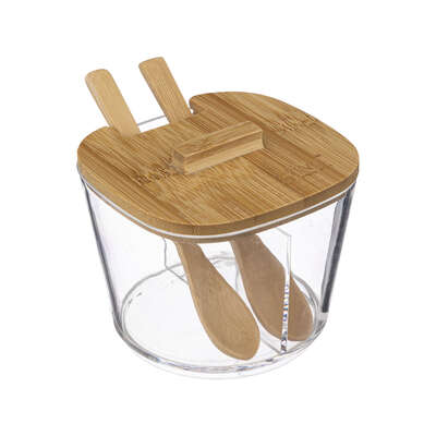 Sugar Bowl With Bamboo Spoons 10cm Gift